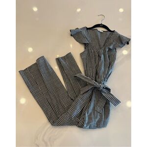 For Love & Lemons Black and White Gingham Jumpsuit